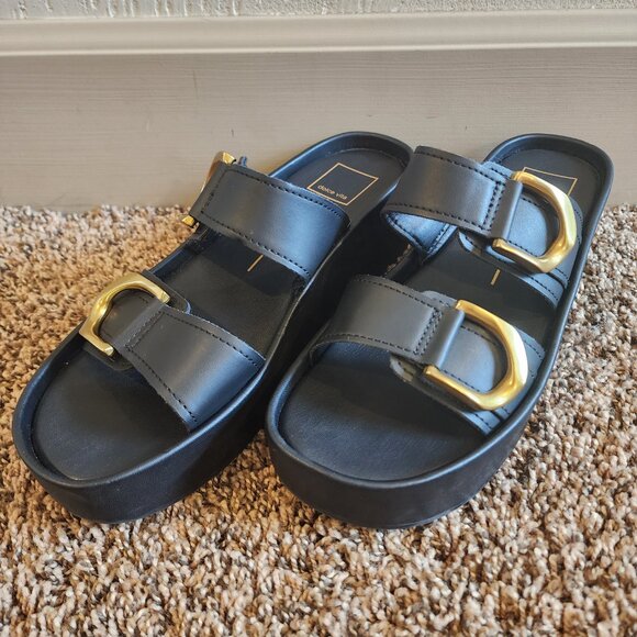 Dolce Vita Black & Gold Platforms - Picture 3 of 7